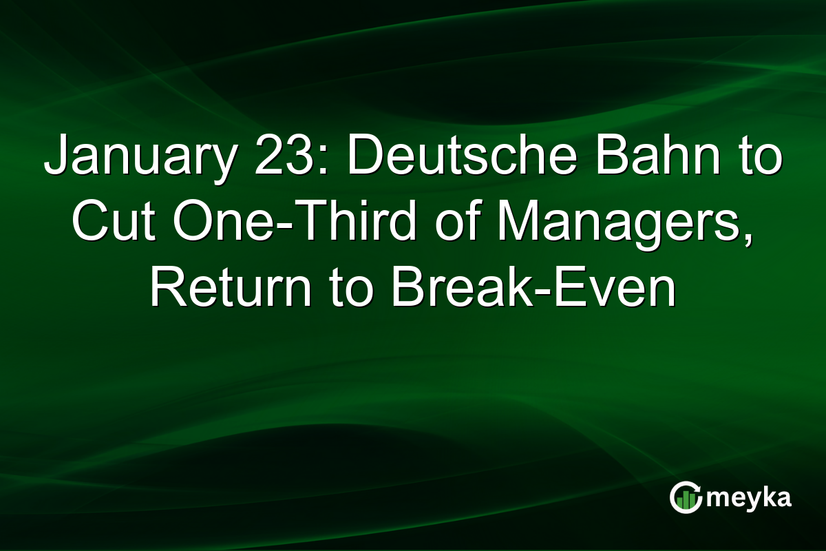 January 23: Deutsche Bahn to Cut One-Third of Managers, Return to Break-Even