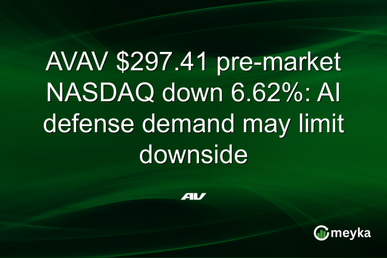 AVAV $297.41 pre-market NASDAQ down 6.62%: AI defense demand may limit downside