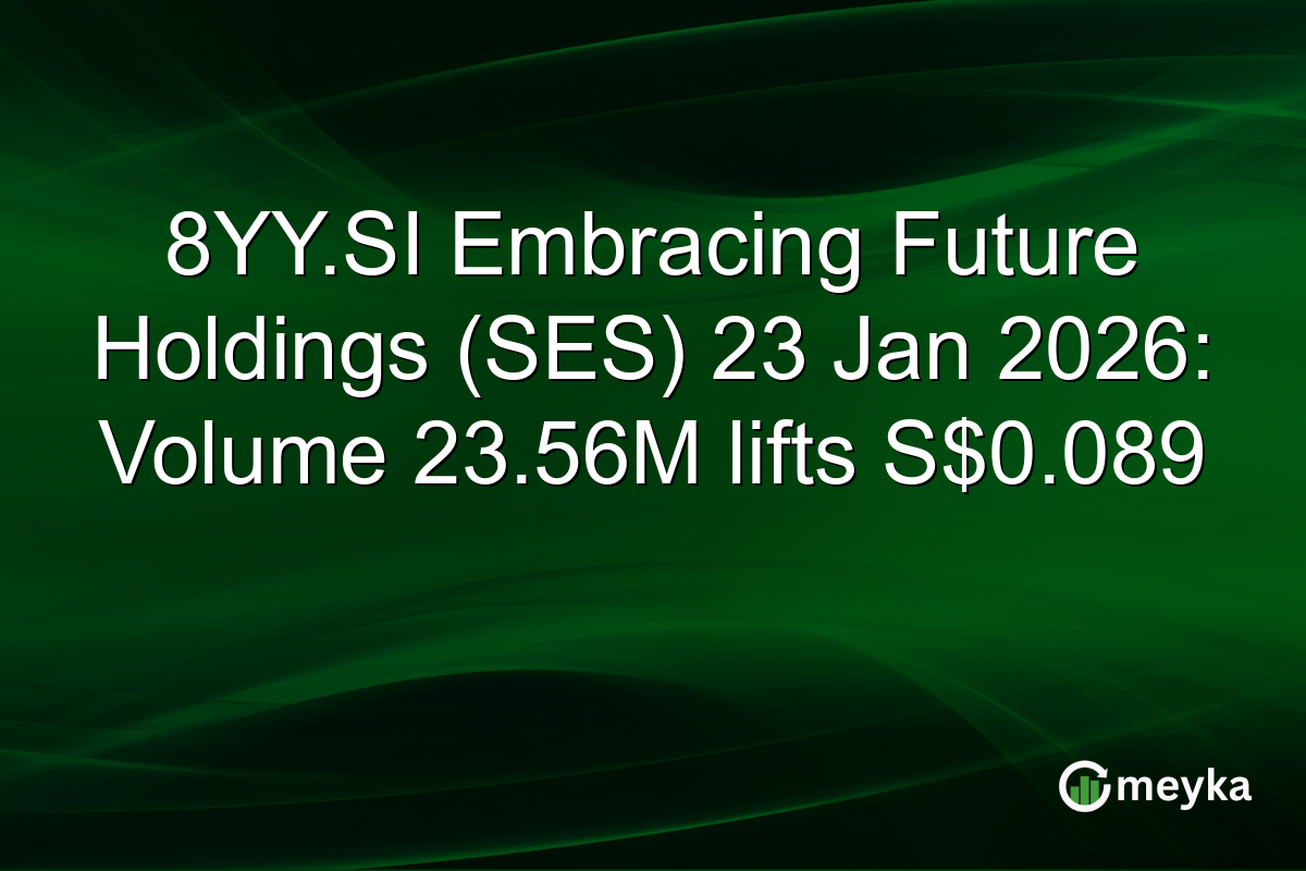 8YY.SI Embracing Future Holdings (SES) 23 Jan 2026: Volume 23.56M lifts S$0.089