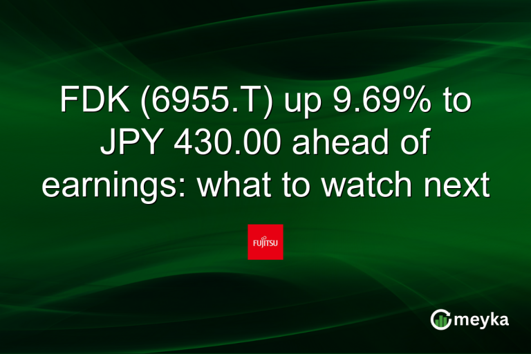 FDK (6955.T) up 9.69% to JPY 430.00 ahead of earnings: what to watch next