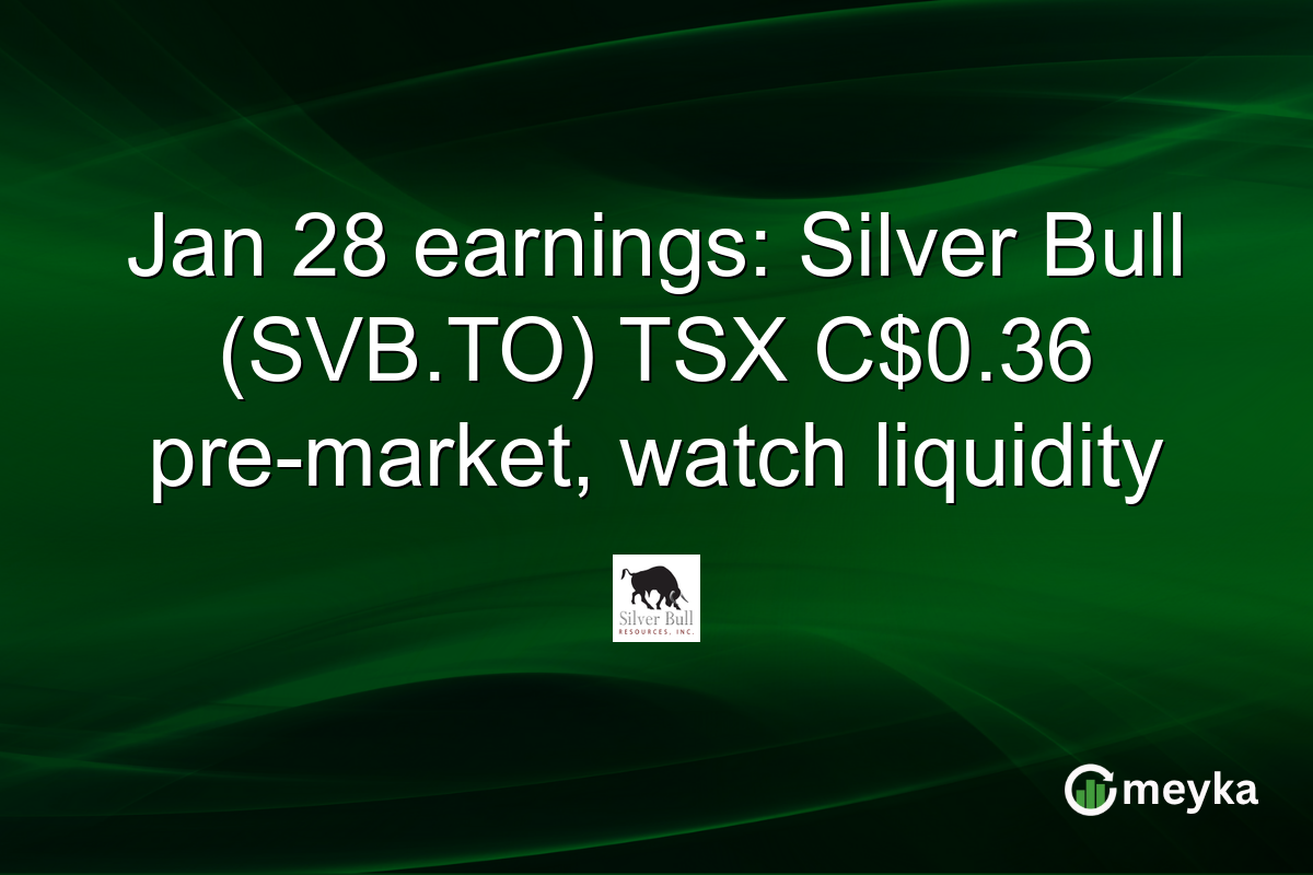Jan 28 earnings: Silver Bull (SVB.TO) TSX C$0.36 pre-market, watch liquidity
