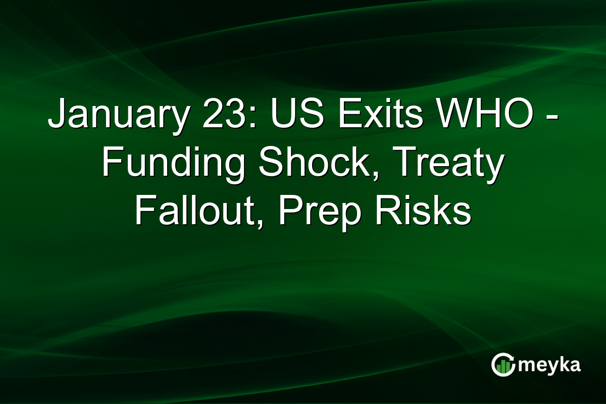 January 23: US Exits WHO - Funding Shock, Treaty Fallout, Prep Risks