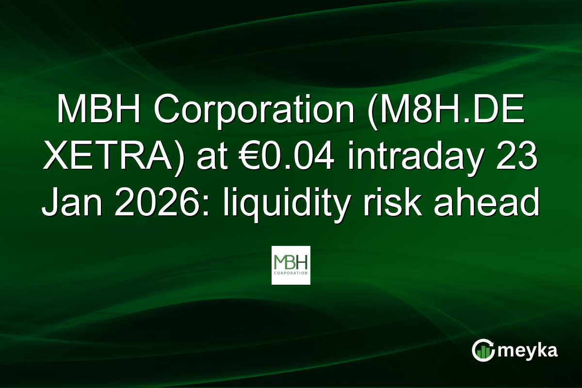 MBH Corporation (M8H.DE XETRA) at €0.04 intraday 23 Jan 2026: liquidity risk ahead