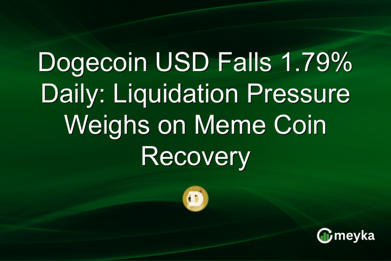 Dogecoin USD Falls 1.79% Daily: Liquidation Pressure Weighs on Meme Coin Recovery