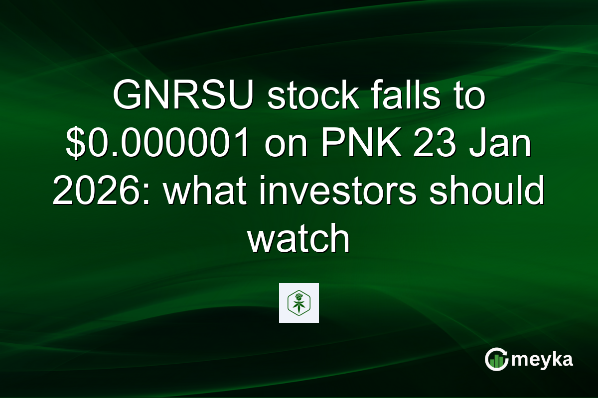 GNRSU stock falls to $0.000001 on PNK 23 Jan 2026: what investors should watch