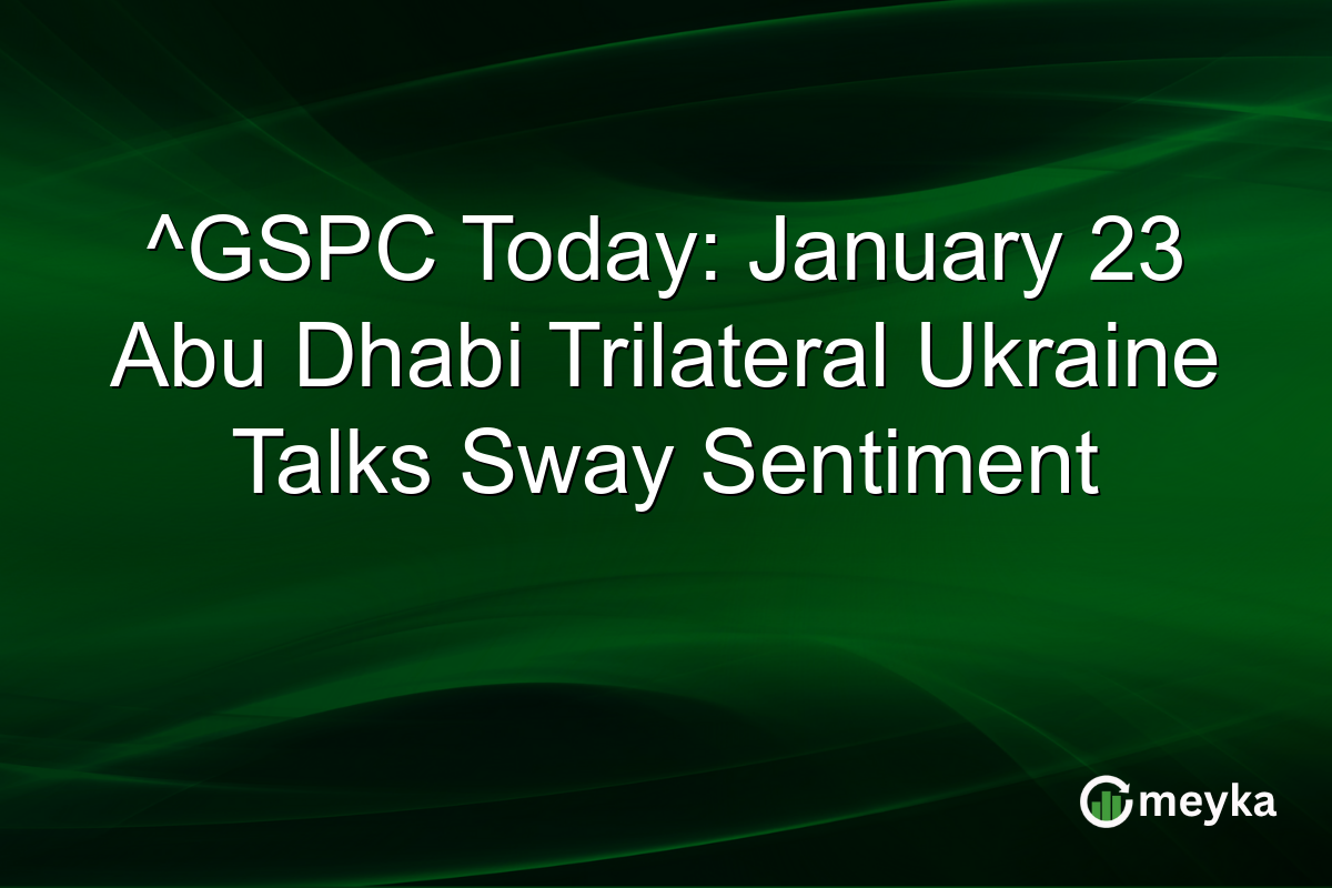 ^GSPC Today: January 23 Abu Dhabi Trilateral Ukraine Talks Sway Sentiment