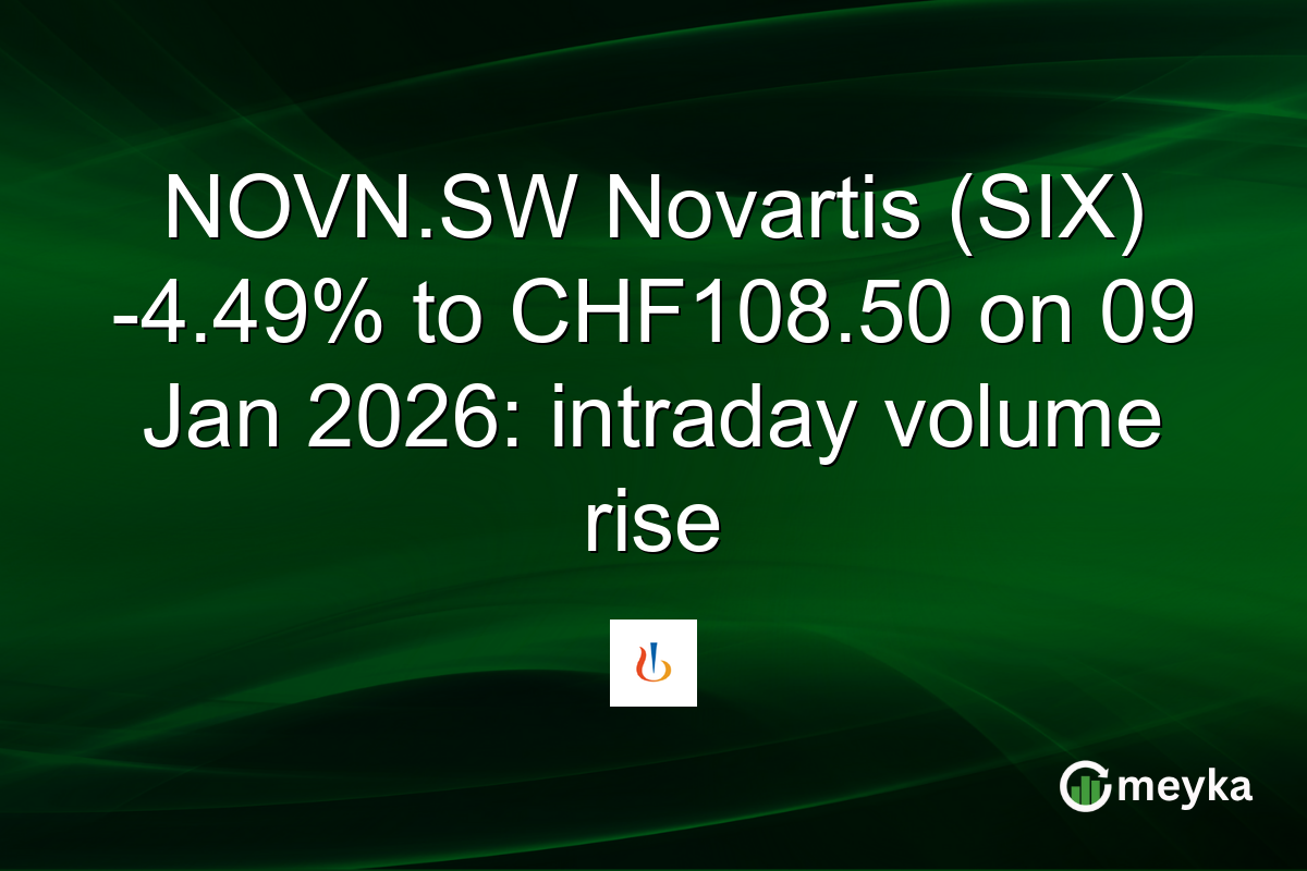 NOVN.SW Novartis (SIX) -4.49% to CHF108.50 on 09 Jan 2026: intraday volume rise