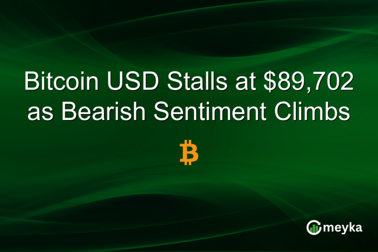 Bitcoin USD Stalls at $89,702 as Bearish Sentiment Climbs