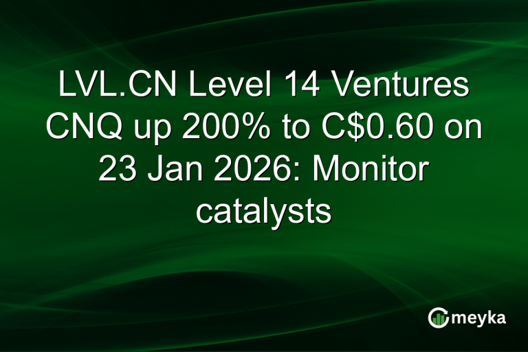 LVL.CN Level 14 Ventures CNQ up 200% to C$0.60 on 23 Jan 2026: Monitor catalysts