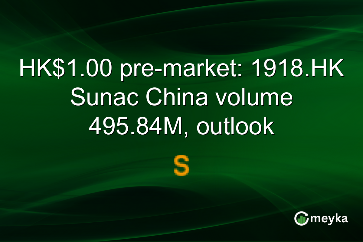 HK$1.00 pre-market: 1918.HK Sunac China volume 495.84M, outlook