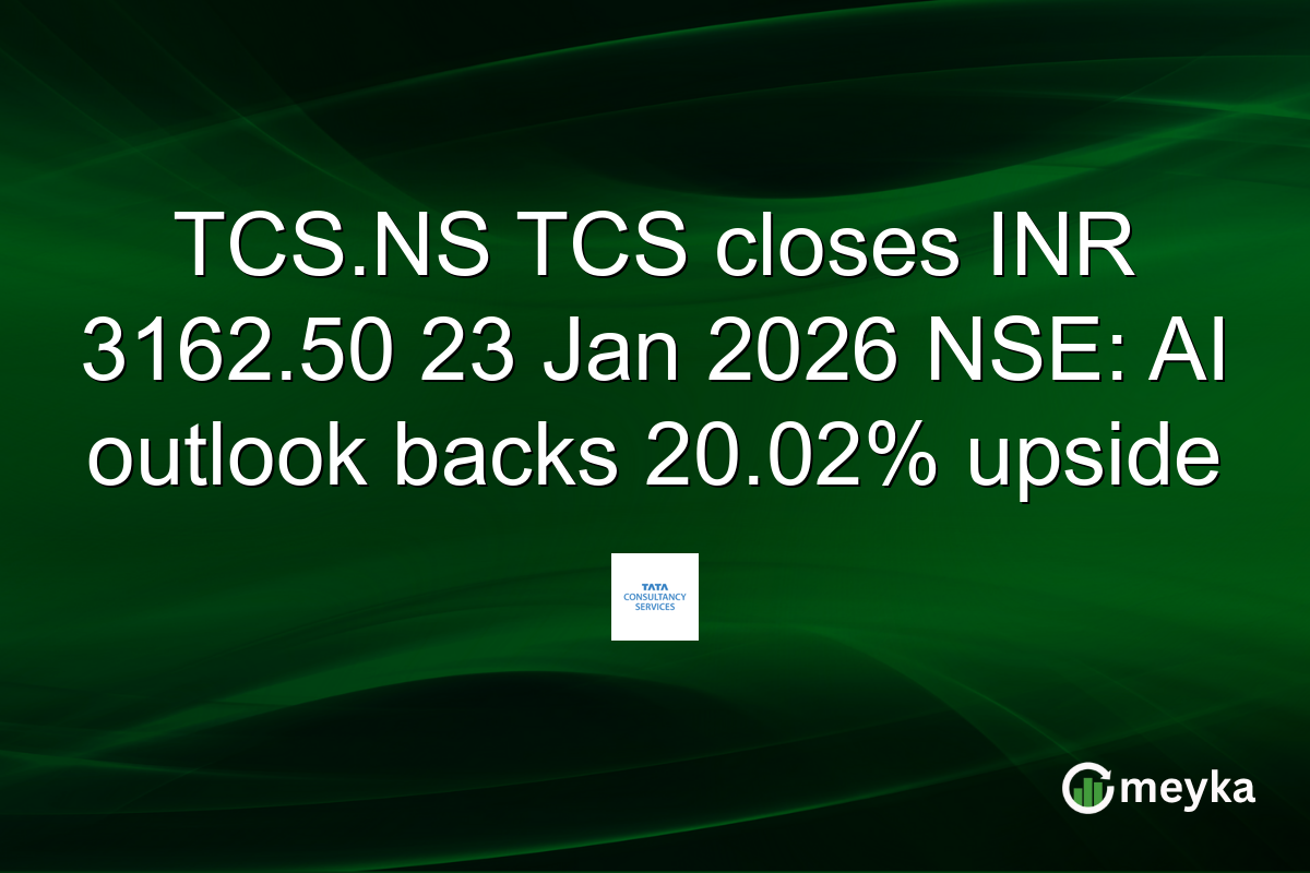 TCS.NS TCS closes INR 3162.50 23 Jan 2026 NSE: AI outlook backs 20.02% upside
