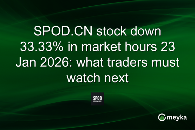SPOD.CN stock down 33.33% in market hours 23 Jan 2026: what traders must watch next