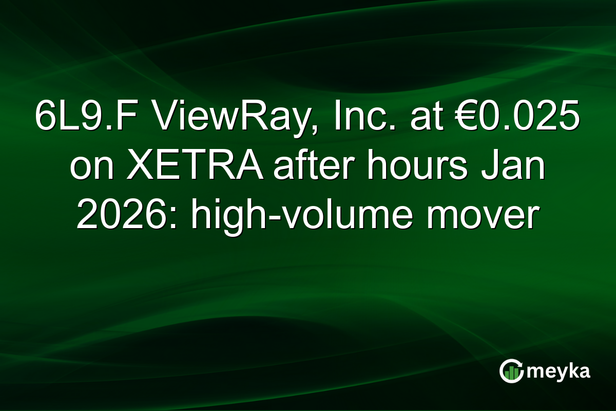 6L9.F ViewRay, Inc. at €0.025 on XETRA after hours Jan 2026: high-volume mover