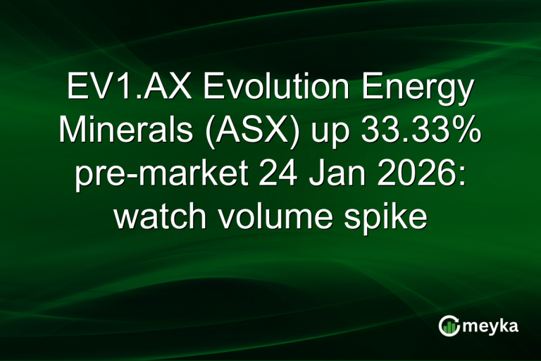EV1.AX Evolution Energy Minerals (ASX) up 33.33% pre-market 24 Jan 2026: watch volume spike
