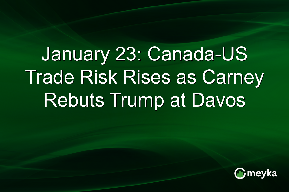 January 23: Canada-US Trade Risk Rises as Carney Rebuts Trump at Davos