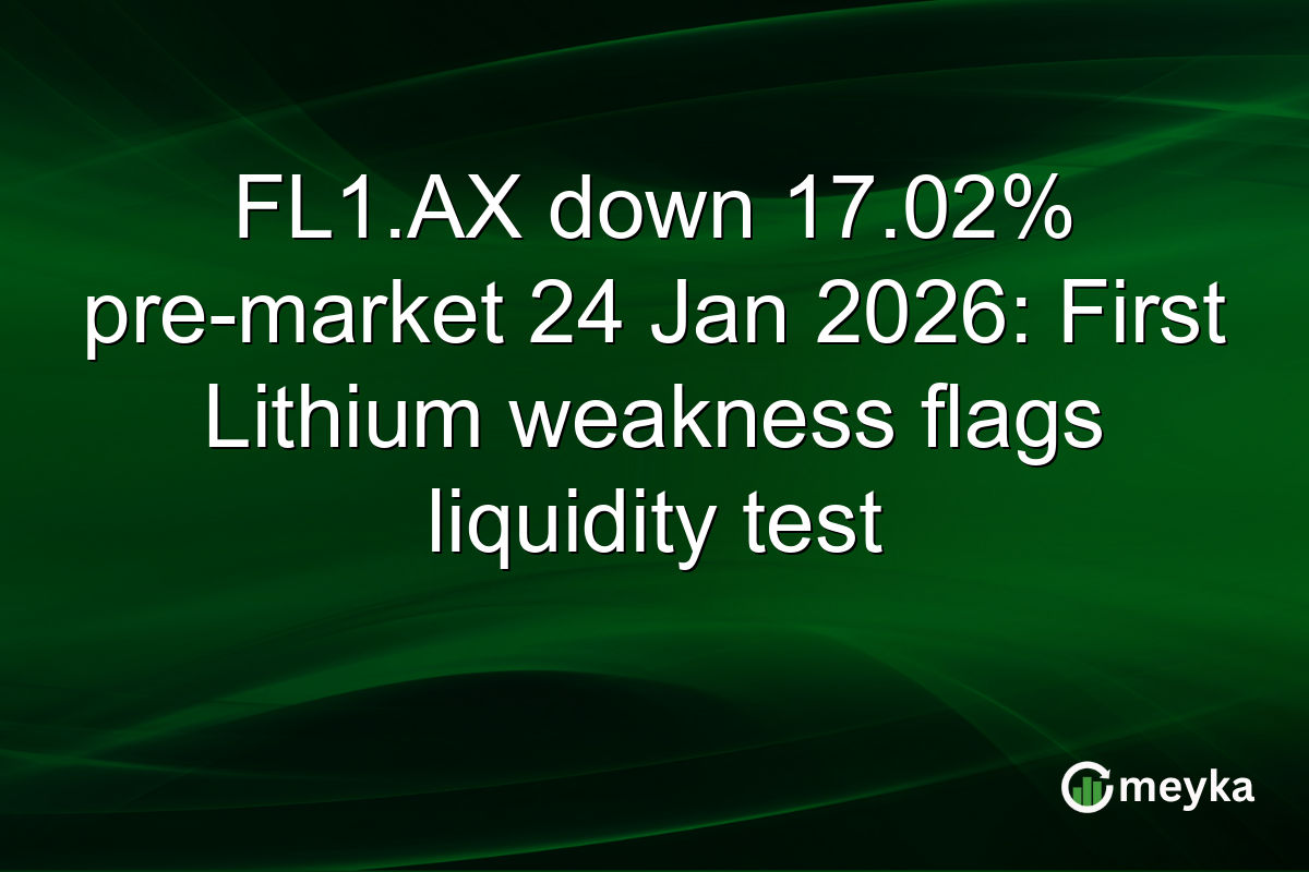 FL1.AX down 17.02% pre-market 24 Jan 2026: First Lithium weakness flags liquidity test