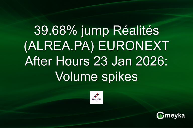 39.68% jump Réalités (ALREA.PA) EURONEXT After Hours 23 Jan 2026: Volume spikes
