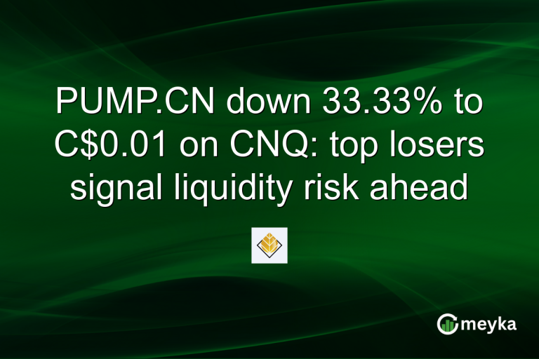 PUMP.CN down 33.33% to C$0.01 on CNQ: top losers signal liquidity risk ahead