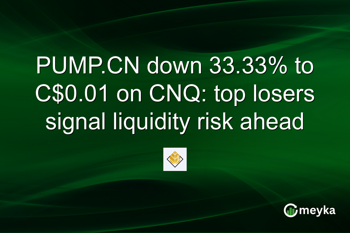 PUMP.CN down 33.33% to C$0.01 on CNQ: top losers signal liquidity risk ahead