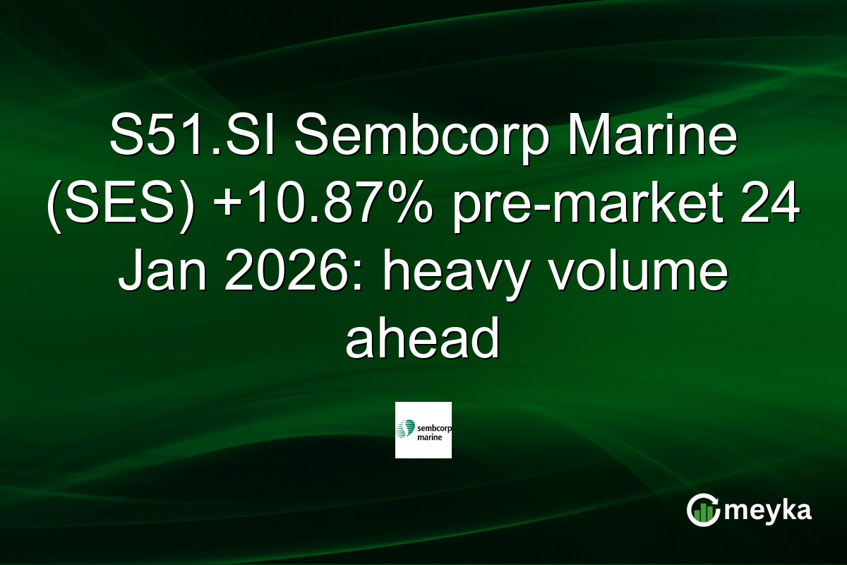 S51.SI Sembcorp Marine (SES) +10.87% pre-market 24 Jan 2026: heavy volume ahead