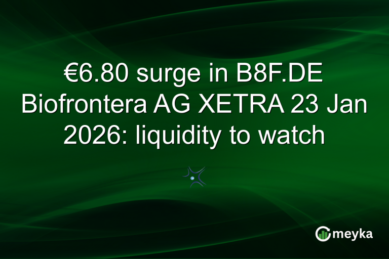 €6.80 surge in B8F.DE Biofrontera AG XETRA 23 Jan 2026: liquidity to watch
