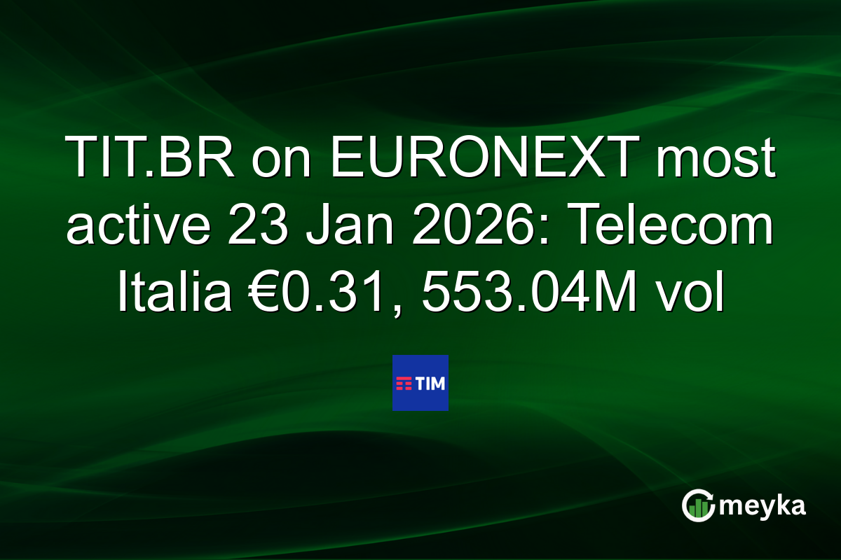 TIT.BR on EURONEXT most active 23 Jan 2026: Telecom Italia €0.31, 553.04M vol