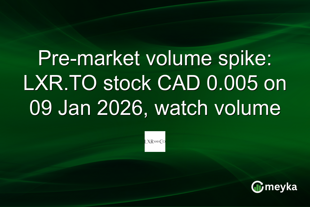 Pre-market volume spike: LXR.TO stock CAD 0.005 on 09 Jan 2026, watch volume