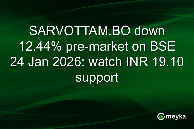 SARVOTTAM.BO down 12.44% pre-market on BSE 24 Jan 2026: watch INR 19.10 support