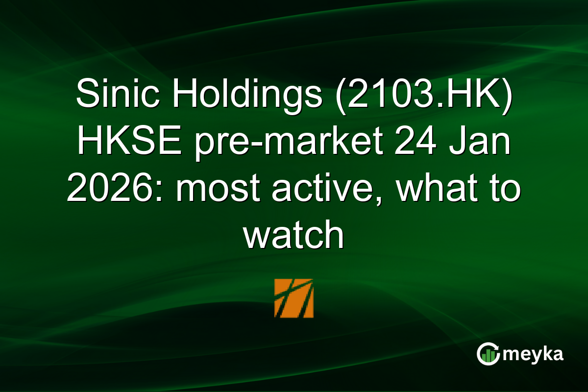 Sinic Holdings (2103.HK) HKSE pre-market 24 Jan 2026: most active, what to watch