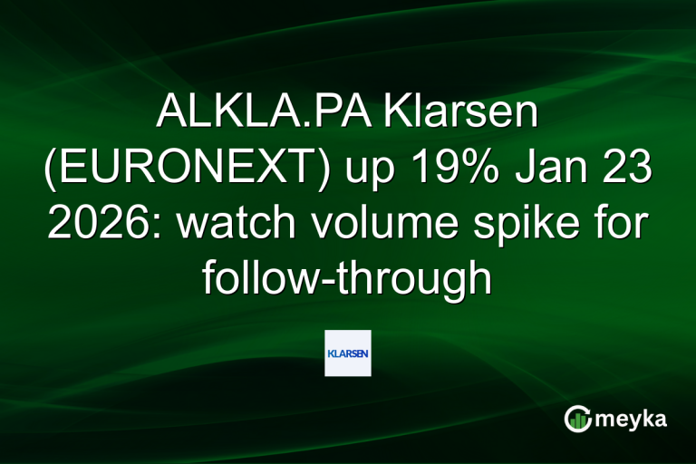 ALKLA.PA Klarsen (EURONEXT) up 19% Jan 23 2026: watch volume spike for follow-through