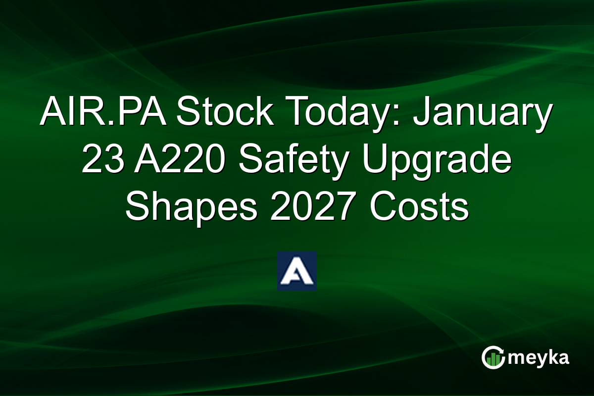 AIR.PA Stock Today: January 23 A220 Safety Upgrade Shapes 2027 Costs