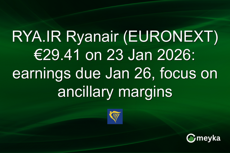RYA.IR Ryanair (EURONEXT) €29.41 on 23 Jan 2026: earnings due Jan 26, focus on ancillary margins