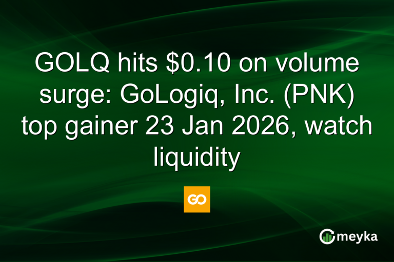 GOLQ hits $0.10 on volume surge: GoLogiq, Inc. (PNK) top gainer 23 Jan 2026, watch liquidity