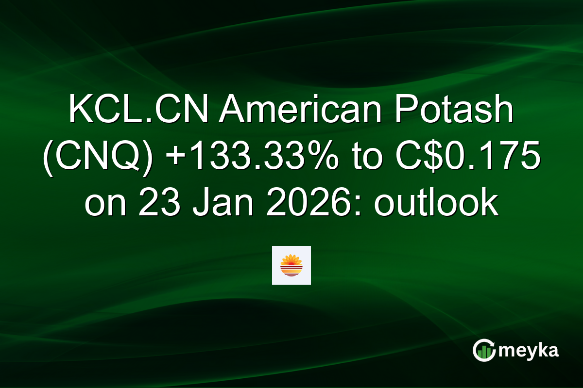 KCL.CN American Potash (CNQ) +133.33% to C$0.175 on 23 Jan 2026: outlook