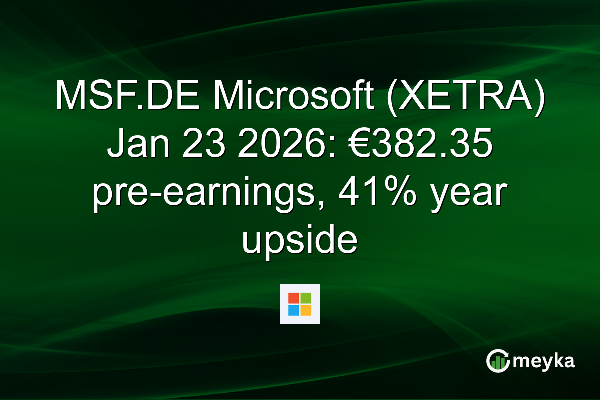 MSF.DE Microsoft (XETRA) Jan 23 2026: €382.35 pre-earnings, 41% year upside