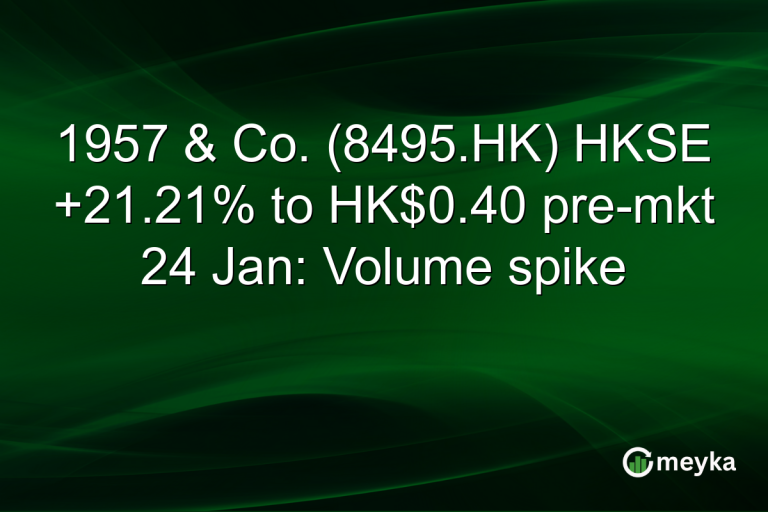 1957 & Co. (8495.HK) HKSE +21.21% to HK$0.40 pre-mkt 24 Jan: Volume spike