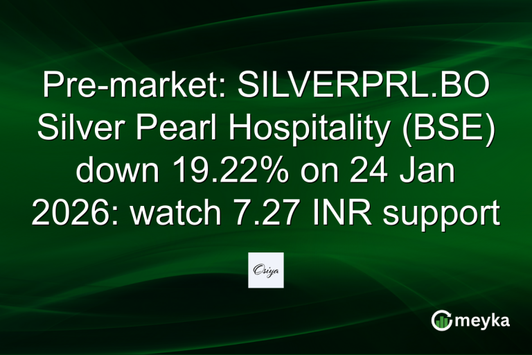 Pre-market: SILVERPRL.BO Silver Pearl Hospitality (BSE) down 19.22% on 24 Jan 2026: watch 7.27 INR support