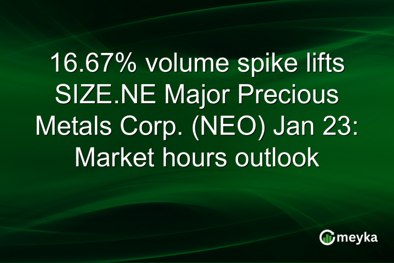 16.67% volume spike lifts SIZE.NE Major Precious Metals Corp. (NEO) Jan 23: Market hours outlook