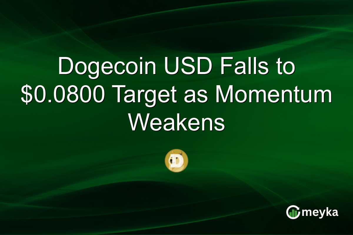 Dogecoin USD Falls to $0.0800 Target as Momentum Weakens