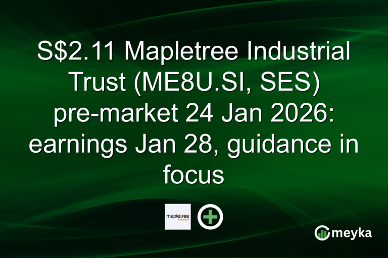 S$2.11 Mapletree Industrial Trust (ME8U.SI, SES) pre-market 24 Jan 2026: earnings Jan 28, guidance in focus