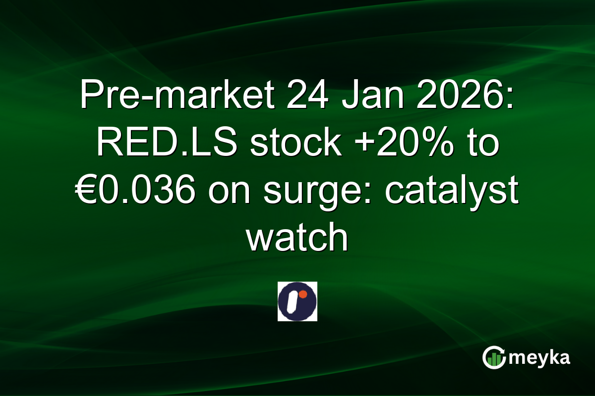 Pre-market 24 Jan 2026: RED.LS stock +20% to €0.036 on surge: catalyst watch