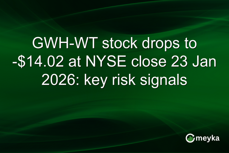 GWH-WT stock drops to -$14.02 at NYSE close 23 Jan 2026: key risk signals