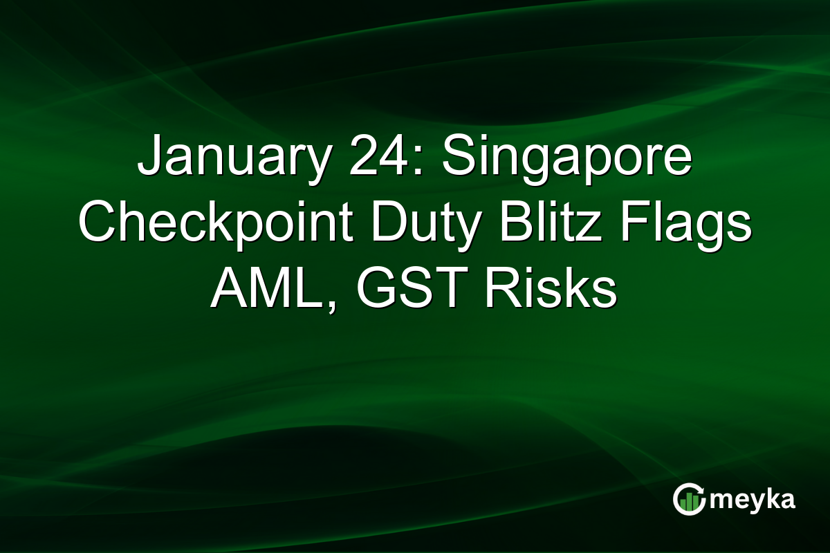 January 24: Singapore Checkpoint Duty Blitz Flags AML, GST Risks