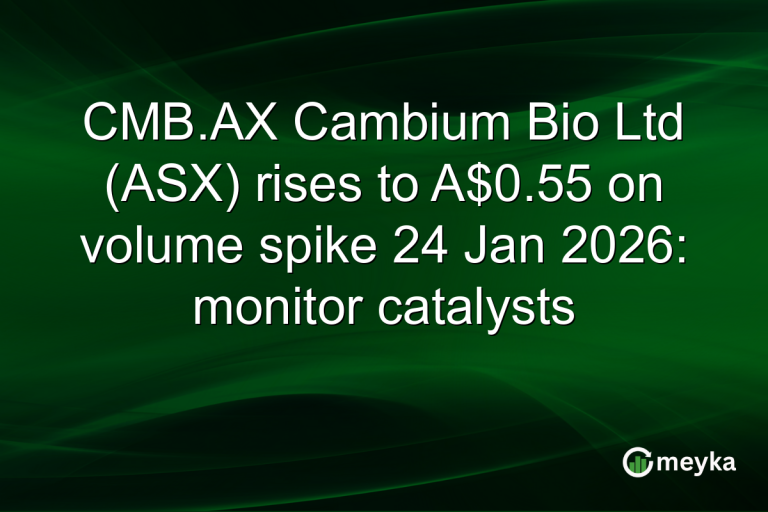 CMB.AX Cambium Bio Ltd (ASX) rises to A$0.55 on volume spike 24 Jan 2026: monitor catalysts