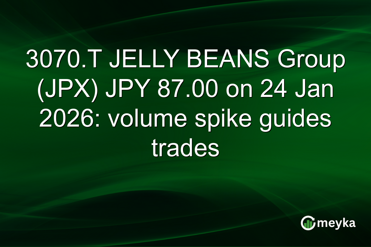 3070.T JELLY BEANS Group (JPX) JPY 87.00 on 24 Jan 2026: volume spike guides trades
