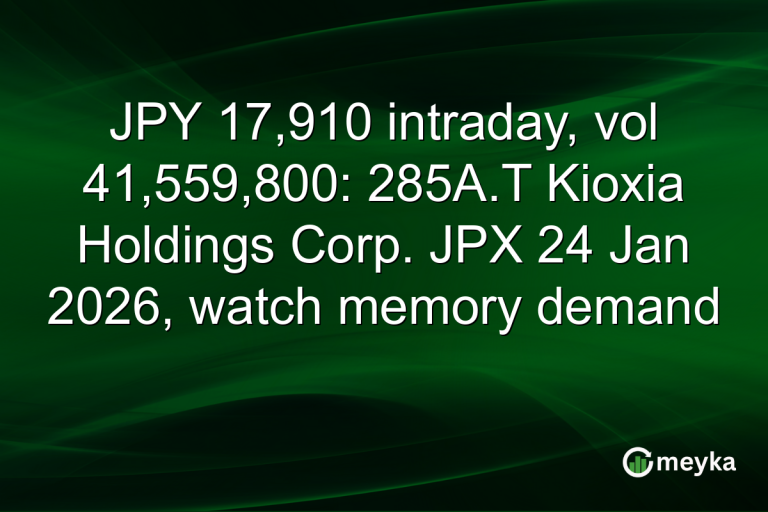 JPY 17,910 intraday, vol 41,559,800: 285A.T Kioxia Holdings Corp. JPX 24 Jan 2026, watch memory demand