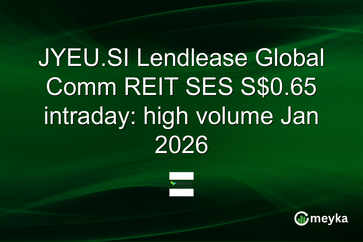 JYEU.SI Lendlease Global Comm REIT SES S$0.65 intraday: high volume Jan 2026