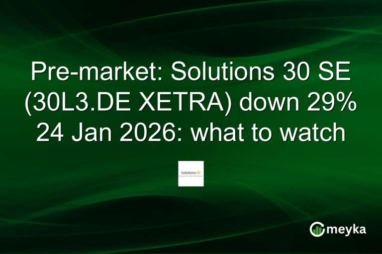 Pre-market: Solutions 30 SE (30L3.DE XETRA) down 29% 24 Jan 2026: what to watch