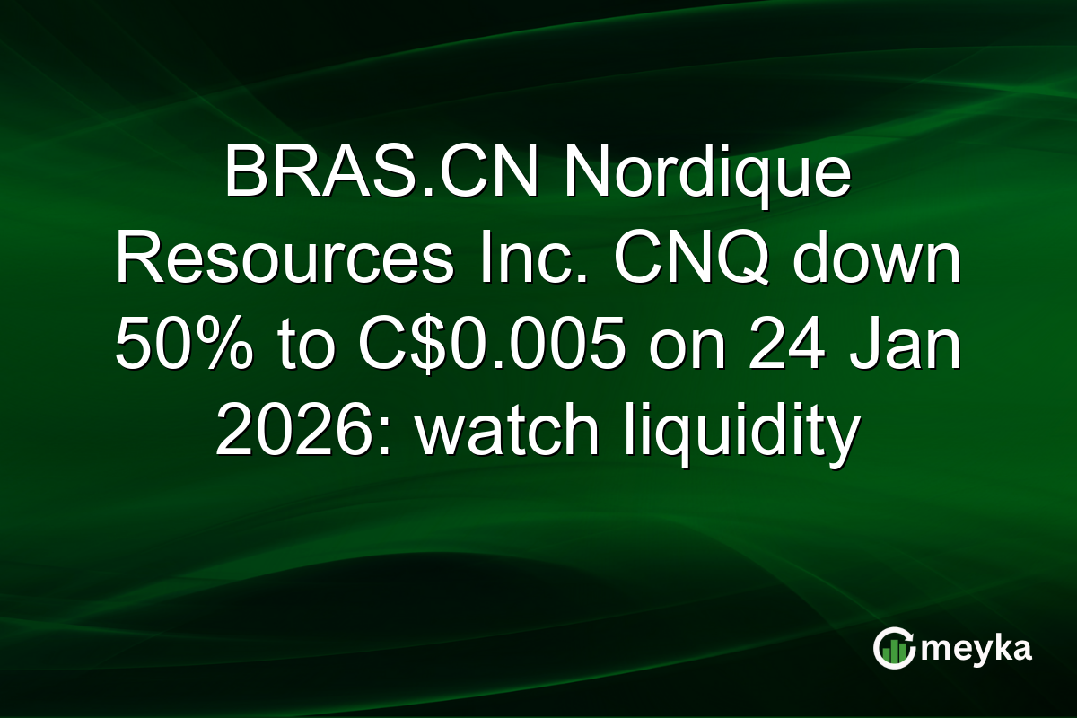 BRAS.CN Nordique Resources Inc. CNQ down 50% to C$0.005 on 24 Jan 2026: watch liquidity