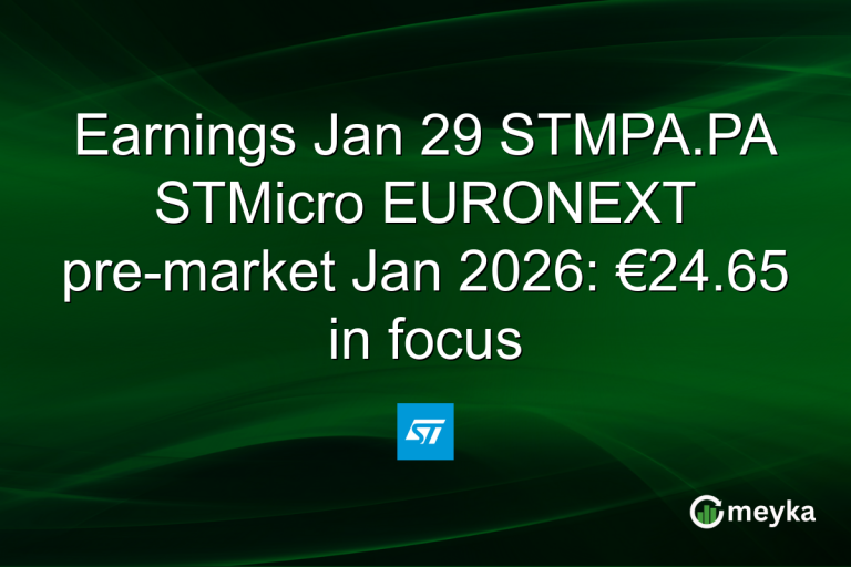 Earnings Jan 29 STMPA.PA STMicro EURONEXT pre-market Jan 2026: €24.65 in focus